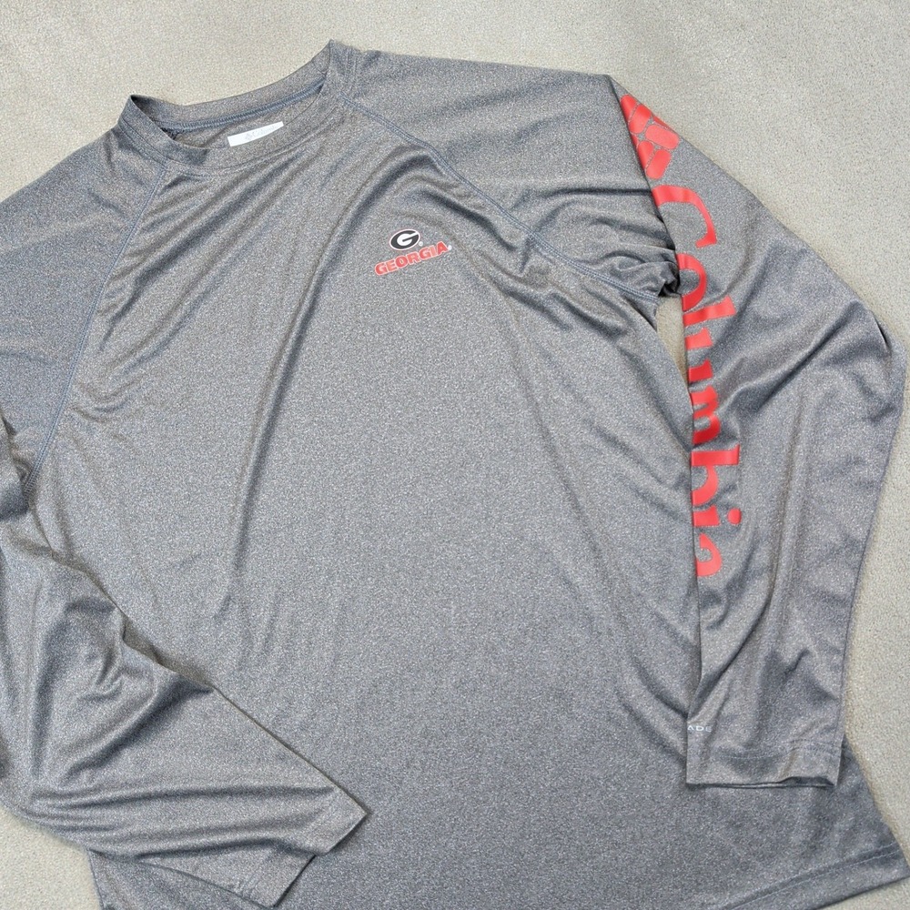 Columbia PFG Shirt Size M Mens Grey Georgia Bulldogs Terminal Tackle Gorpcore